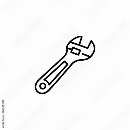 adjustable wrench icon sign vector