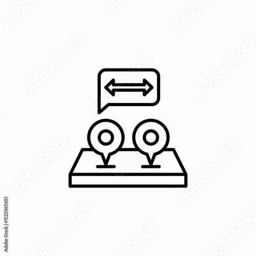 distance between icon sign vector