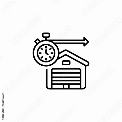 garage door timer icon sign vector