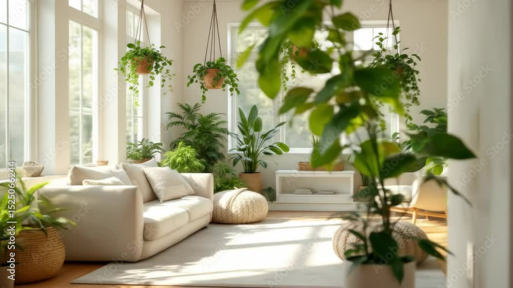 custom made wallpaper toronto digitalElegant living room interior adorned with lush greenery and sunlit windows, creating inviting space