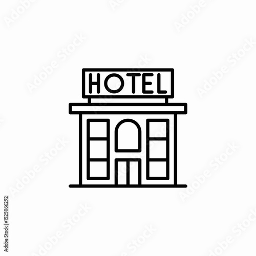 hotel accommodation icon sign vector
