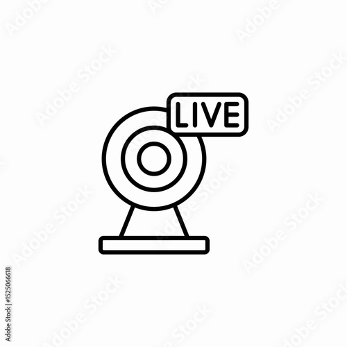 live web camera icon sign vector