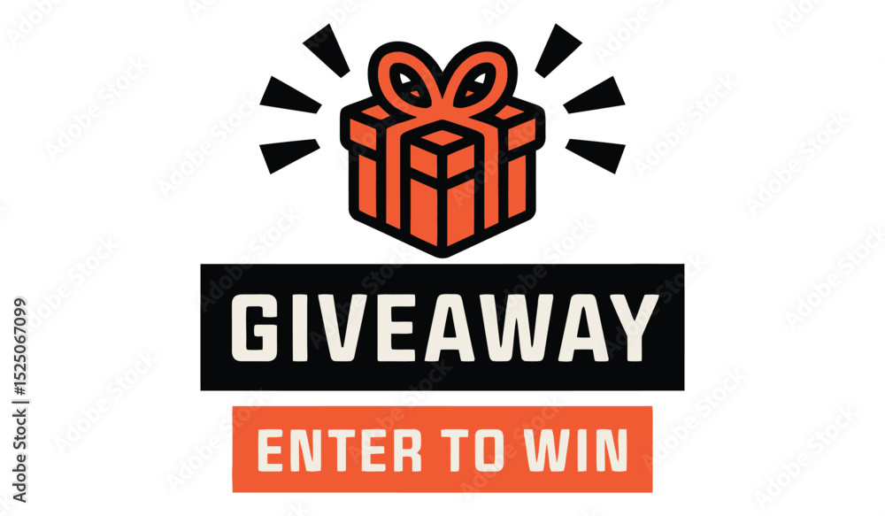 Fototapeta premium Colorful giveaway contest announcement design template