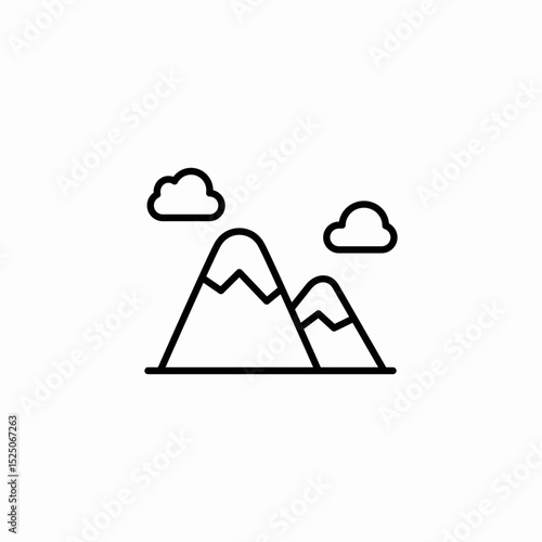mountain clouds icon sign vector