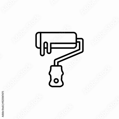 paint roller icon sign vector