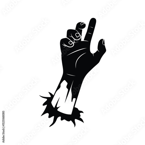 Silhouette of a Zombie Hand Reaching Up