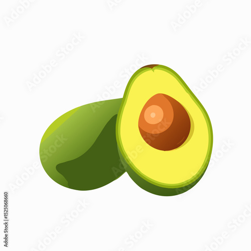 avocado isolated on white background