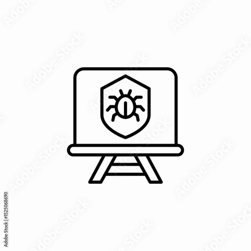 screen bug icon sign vector