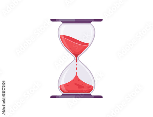 vector illustration of an hourglass with red sand