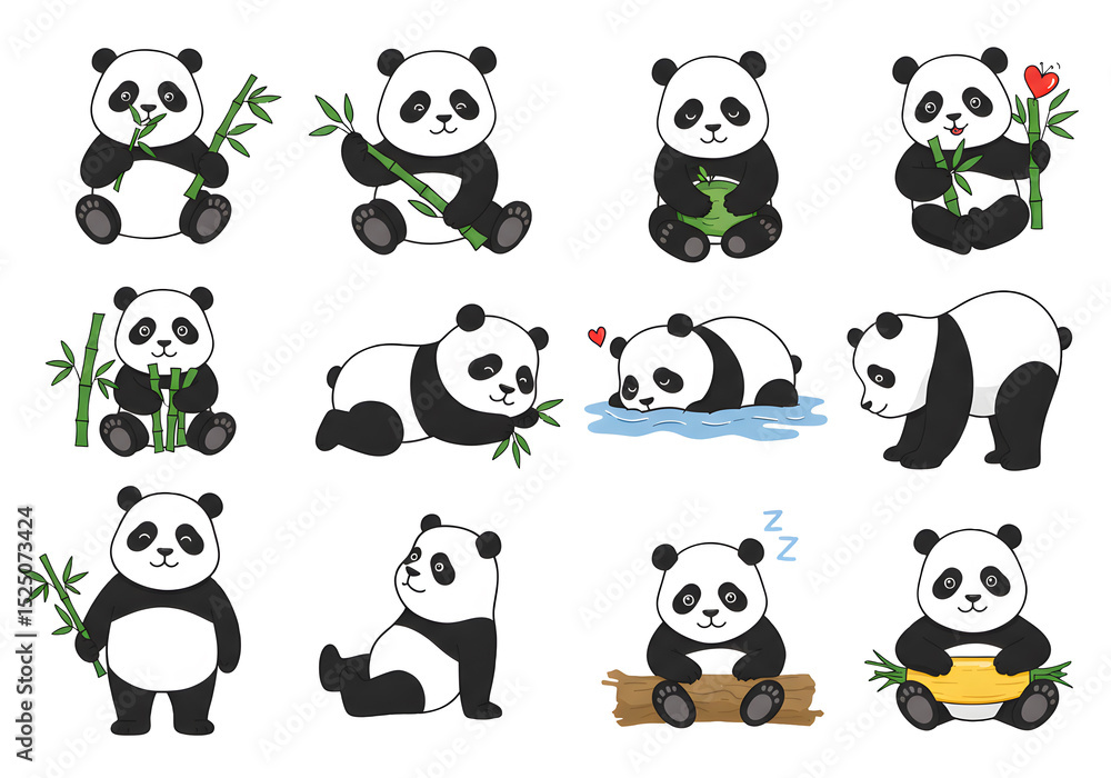 Adorable Panda Bear Illustrations A Collection of Cute Panda Designs Adorable Panda Bear Illustrations A Collection of Cute Panda Designs