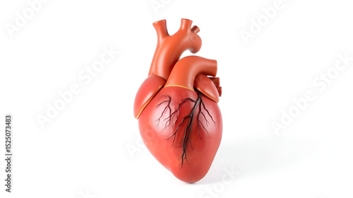 Heart on White Background, Sagittal Section View