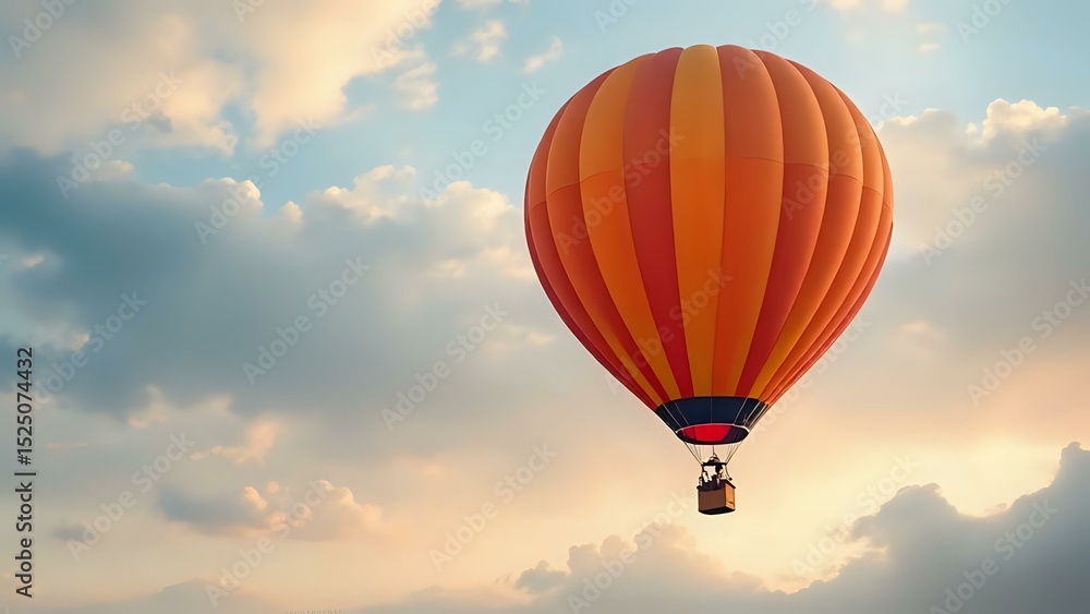 Fototapeta premium hot air balloon over sunset