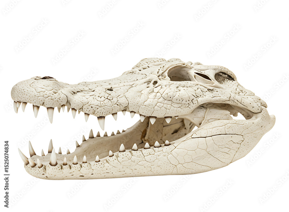 Obraz premium White dragon skull replica isolated on transparent background