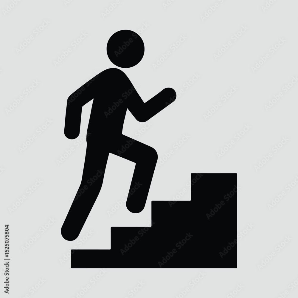 Silhouette Man climbs the Stairs Success Illustration Vector Silhouette Man climbs the Stairs Success Illustration Vector