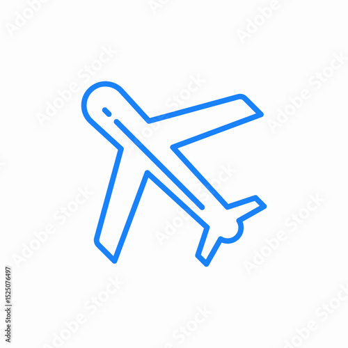 airplane side view icon sign vector