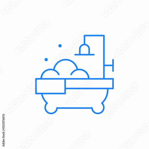 bubble bath tub icon sign vector