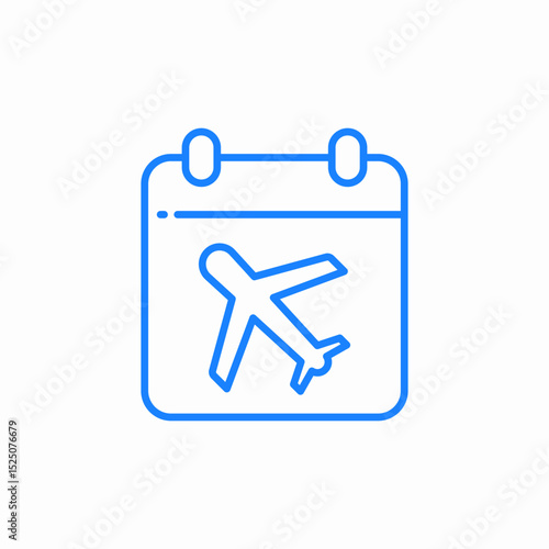 calendar flight date icon sign vector