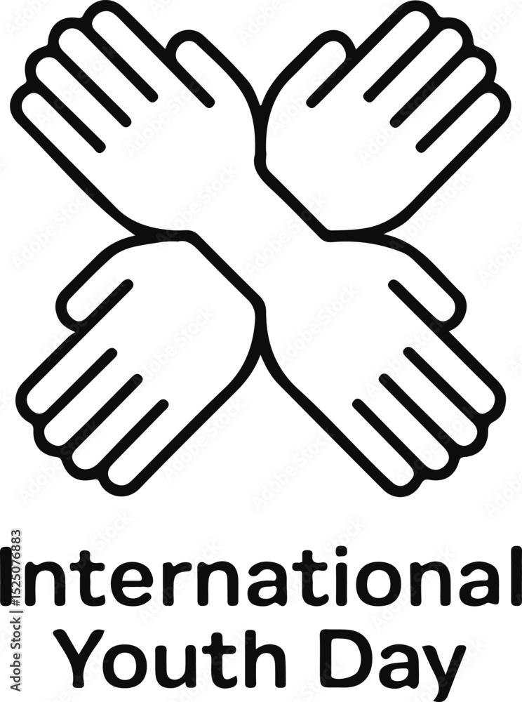 Obraz premium Outline Hands Symbol Unite Collaboration Togetherness On Transparent Background