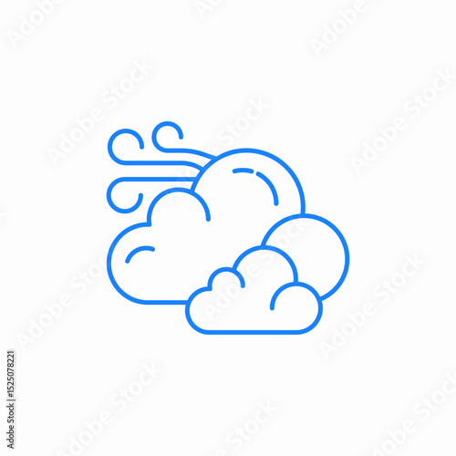 windy cloud icon sign vector