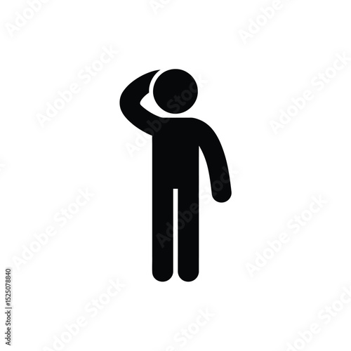 Simple Pictogram of Person Looking or Searching