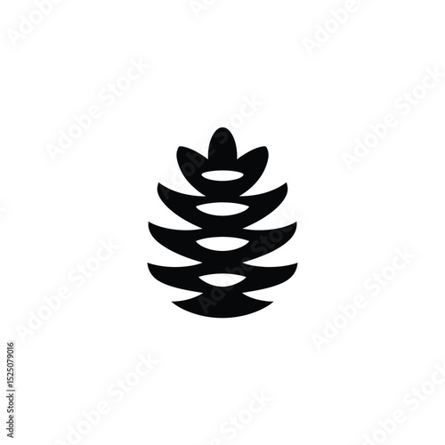 Simple Black Pine Cone Icon Graphic Design
