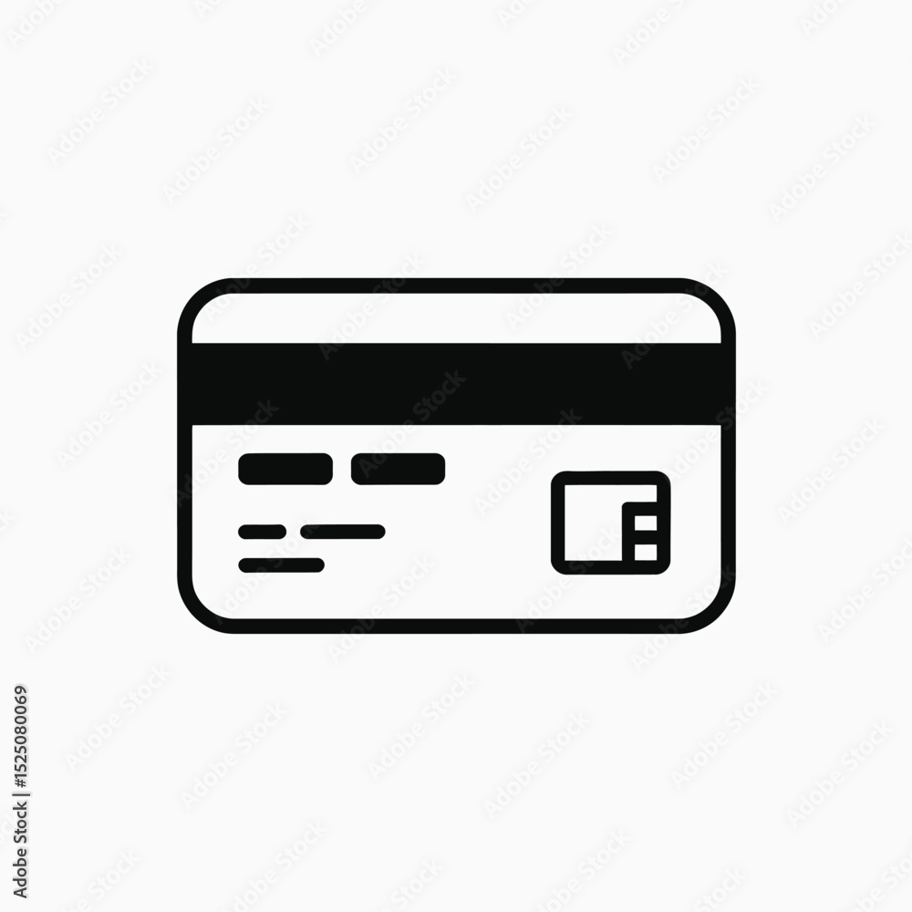 Simple Black Credit Card Icon Illustration Simple Black Credit Card Icon Illustration