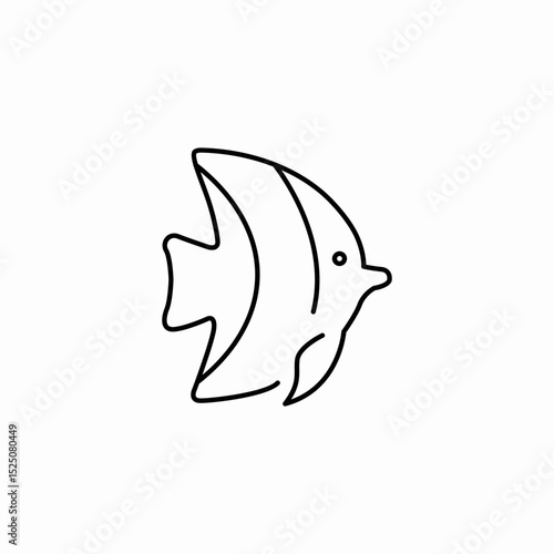 angelfish sea icon sign vector