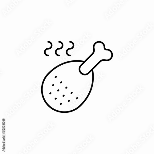 chicken leg icon sign vector