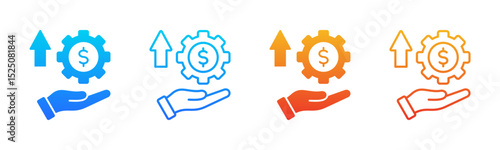Monetization icon sheet multiple style collection