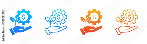 Business Sustainability icon sheet multiple style collection