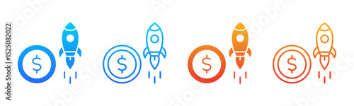 Business Startup icon sheet multiple style collection