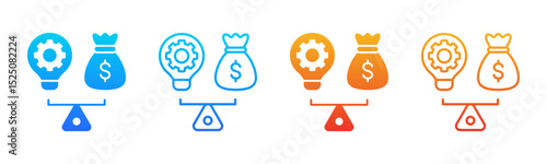 Break Even Point icon sheet multiple style collection