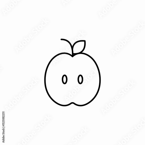 half apple icon sign vector