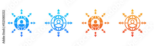 Outsourcing icon sheet multiple style collection