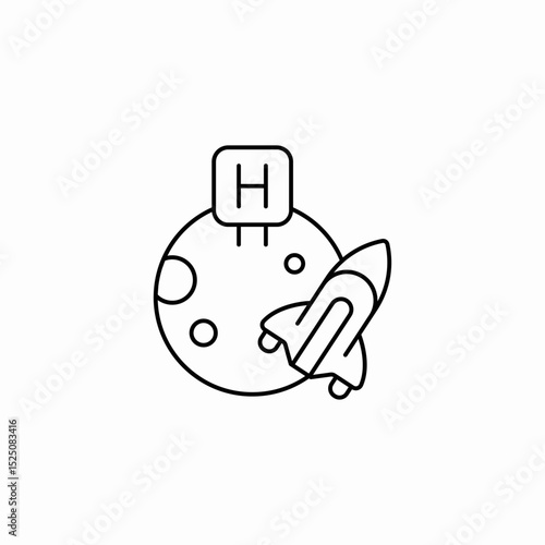 moon landing icon sign vector