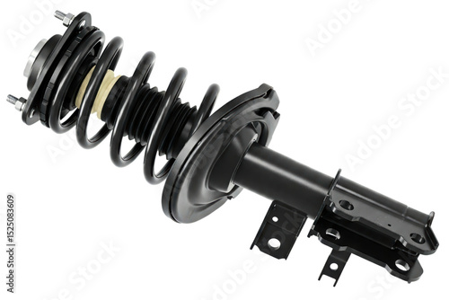 Durable automotive shock absorber for enhanced vehicle performance isolated on a transparent background