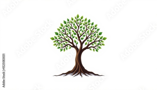 A majestic tree standing tall with vibrant green leaves and a robust trunk. It signifies growth, strength, and the beauty of nature.