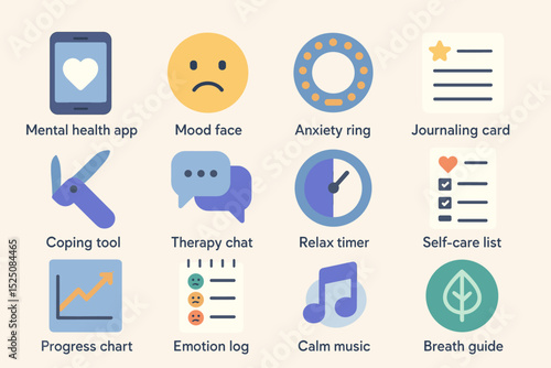 Mental health tools: apps, charts, and guides for wellness and relaxation