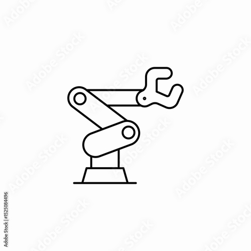 robotic arm claw icon sign vector