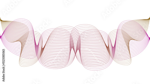 Vector curvy abstract line art wavy flowing dynamic colorful lines white background in concept music or sound, wave, wind, information flow	
