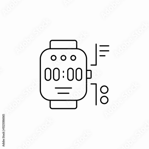 watch controls icon sign vector