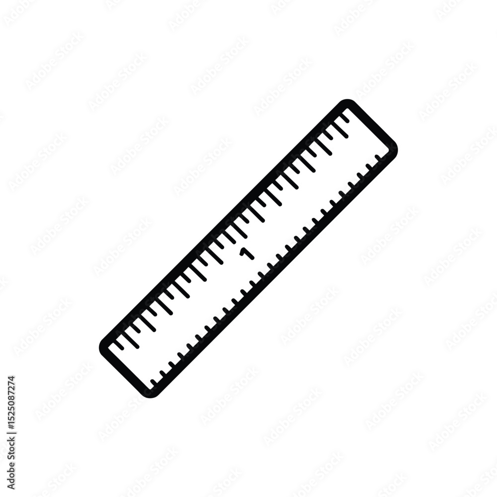 Simple Black and White Ruler Icon Illustration Simple Black and White Ruler Icon Illustration