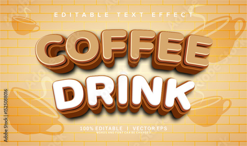 coffee drink vector text effect with modern style design