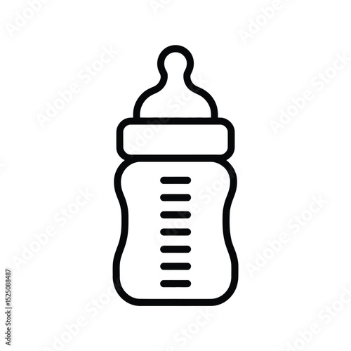 Simple Line Icon of a Baby Bottle for Feeding