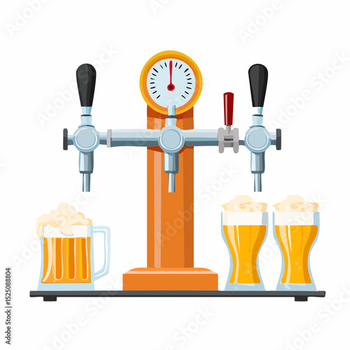 生ビールサーバーの背景透過ベクター