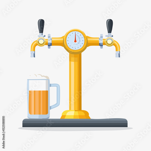 生ビールサーバーの背景透過ベクター