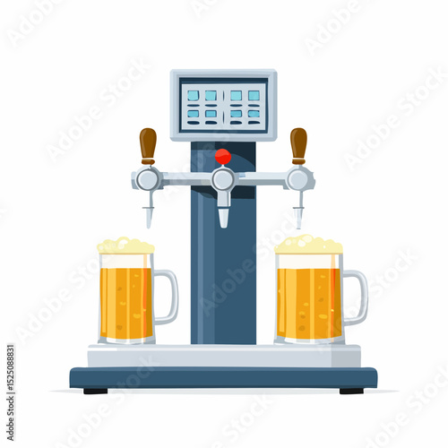 生ビールサーバーの背景透過ベクター