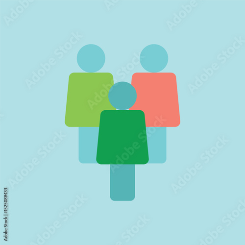 Group of people icon, ideal for charity day, teamwork, volunteering, social care, and giving visuals.