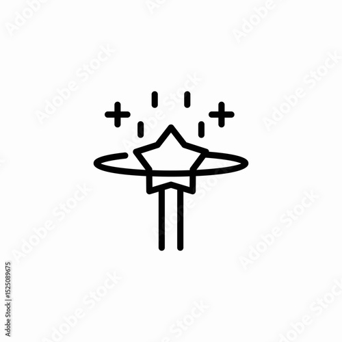 magic wand witchcraft icon sign vector