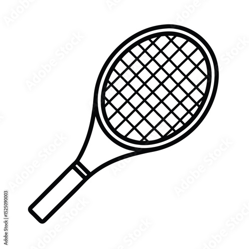 Tennis Racket Outline Vector Icon Clean, Simple, and Versatile Design for Sports Websites, Apps, and Projects